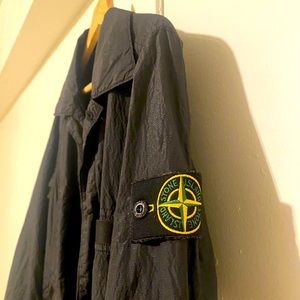 Stone Island Over Shirt Logo Patch Jacket - Black
